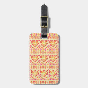 Valentine's Day Knitted Pattern Luggage Tag