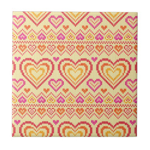 Valentine's Day Knitted Pattern Tile