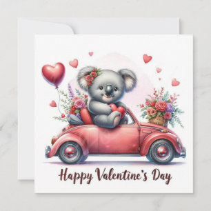 Valentine's day Koala bear Holiday Card
