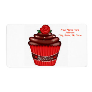 Valentine's Day Labels Cupcake