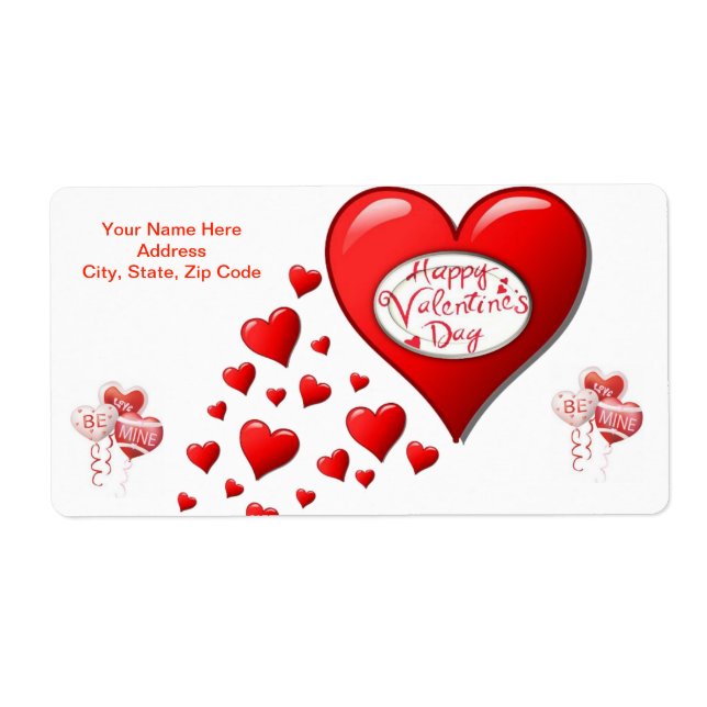 Valentine's Day Labels Heart (Front)