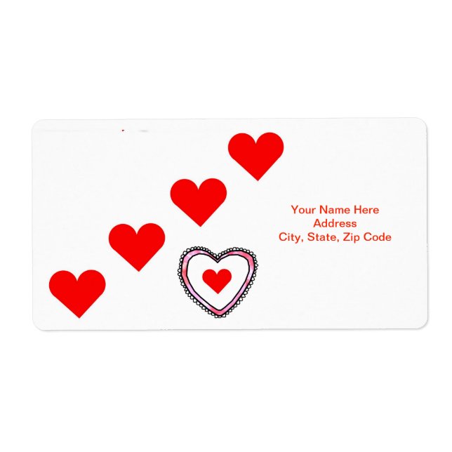 Valentine's Day Labels Heart (Front)