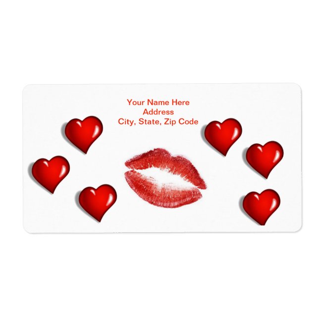 Valentine's Day Labels Hearts (Front)