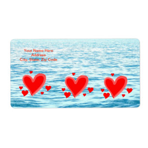 Valentine's Day Labels Sea of Love Hearts