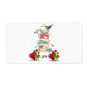 Valentine's Day Labels Vintage Bird