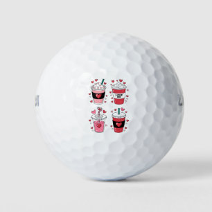 Valentines Day Latte Coffee Lover Golf Balls