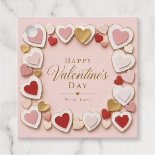 Valentines Day Layered Heart Frame Border Favour Tags