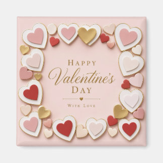 Valentines Day Layered Heart Frame Border Magnet