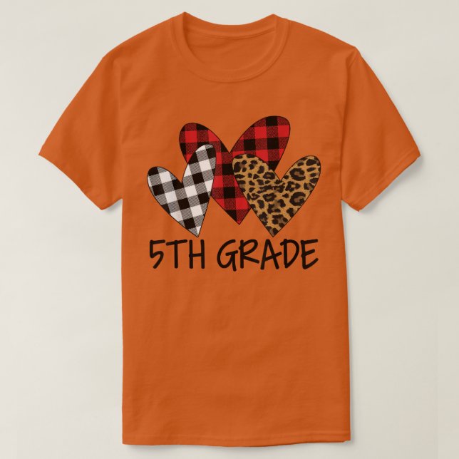 valentines day leopard 5th grade teacher Buffalo P T-Shirt (Design Front)