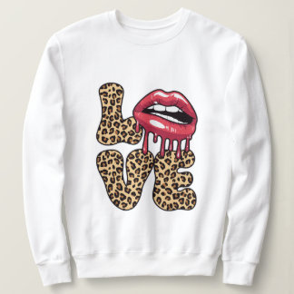 Valentine's Day Leopard Love For Girls Sweatshirt