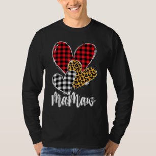 valentines day leopard mamaw Buffalo Plaid mamaw l T-Shirt