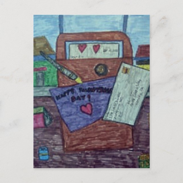 Valentines Day Letter postcard (Front)
