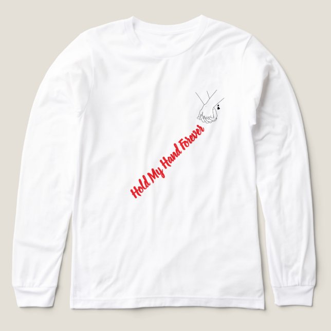 Valentine's Day Line Art Holding Hands T-Shirt | M Tri-Blend Shirt (Design Front)