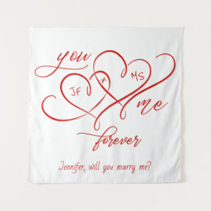 VALENTINE'S DAY LINKED HEARTS MARRY ME TAPESTRY