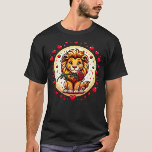 Valentines Day Lion Heart For Men, Women And Kids T-Shirt