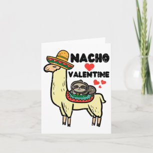 Valentines Day Llama Nacho Valentine Mexican Men W Card