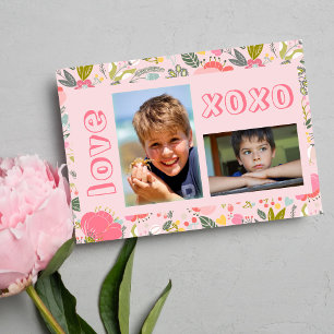 Valentine's Day love 2 photo collage  Holiday Card