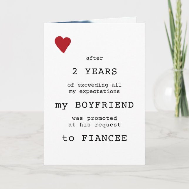 Valentines Day love boyfriend photo personalised Holiday Card (Front)