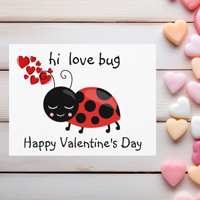 Valentine's Day Love Bug Child's Cute Postcard (Creator Uploaded)