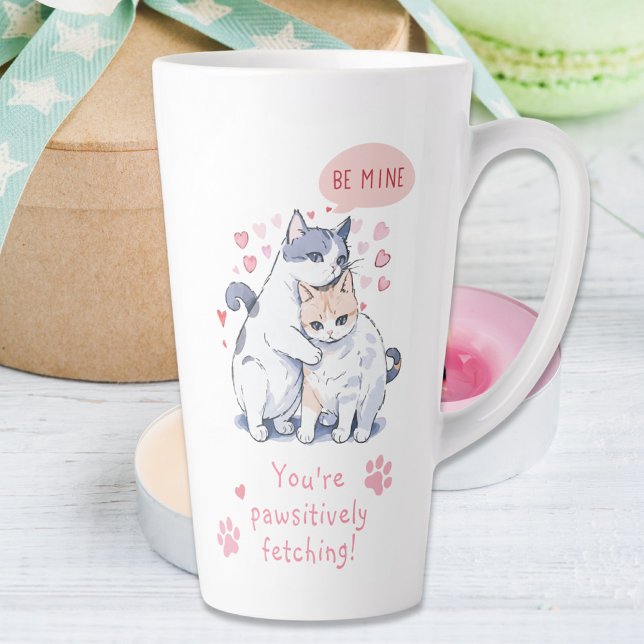 Valentine's Day Love Cat Lover Be Mine Latte Mug (Valentine's Day Love Cat Lover Be Mine Latte Mug)