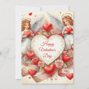 Valentine's Day Love Cherub Angels Holiday Card