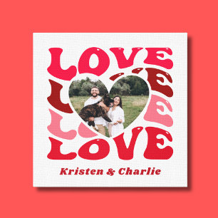 Valentine's Day Love Couple Custom Photo Canvas Print