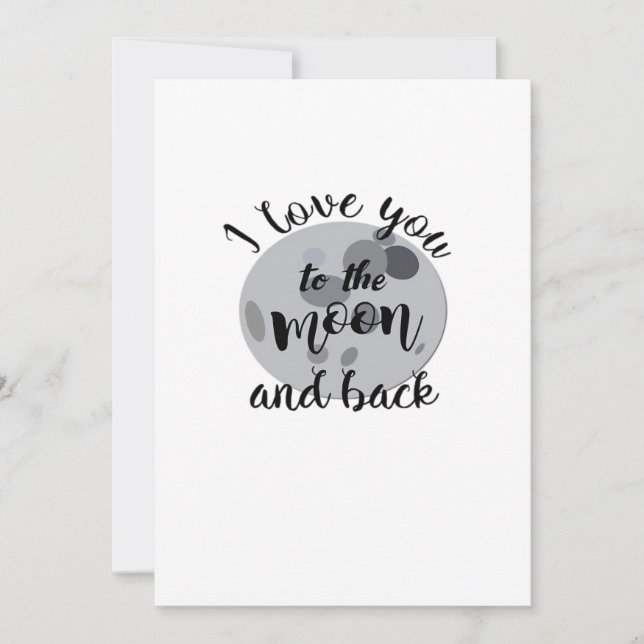 Valentines Day Love Couple I Love You To The Moon  Holiday Card (Front)