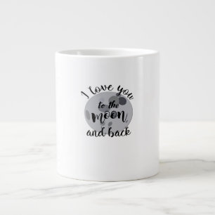Valentines Day Love Couple I Love You To The Moon  Large Coffee Mug