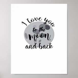Valentines Day Love Couple I Love You To The Moon  Poster