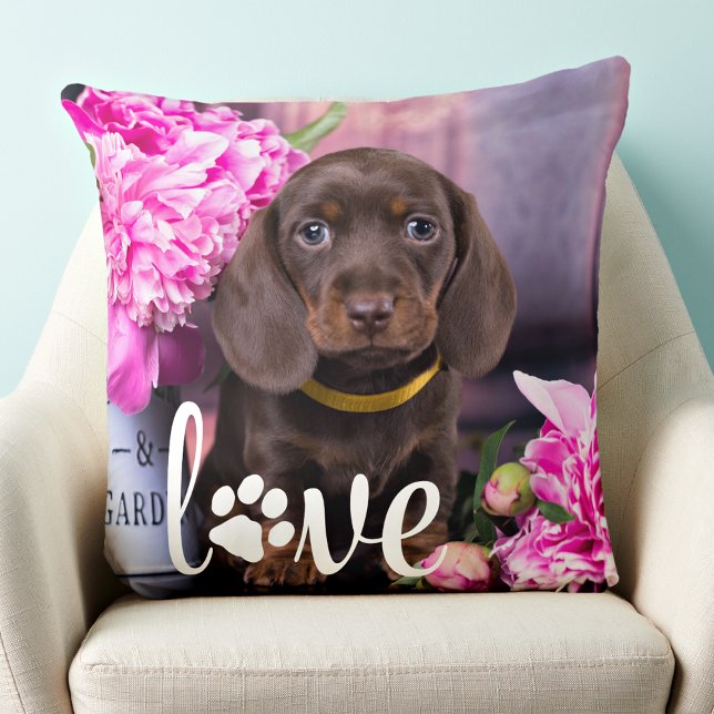 Valentines Day LOVE Custom Pet Photo Dog Lover   Cushion (Creator Uploaded)
