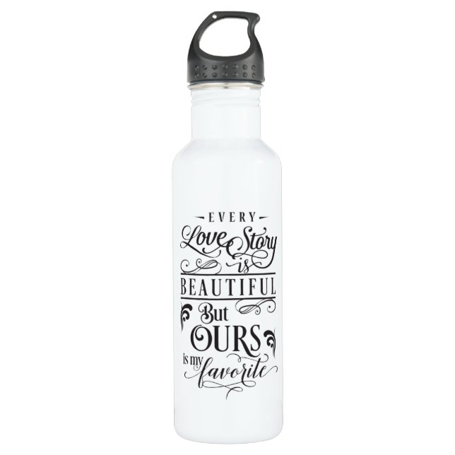 Valentine's Day Love Cute Couples Heart Funny Gift 710 Ml Water Bottle (Front)