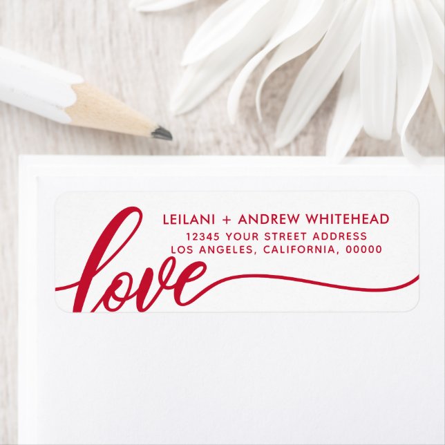Valentine's Day Love Hand-Lettered White Red (Insitu)