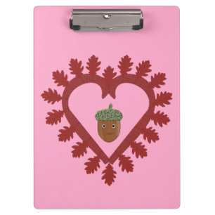 Valentines Day Love Heart Acorn Clipboard