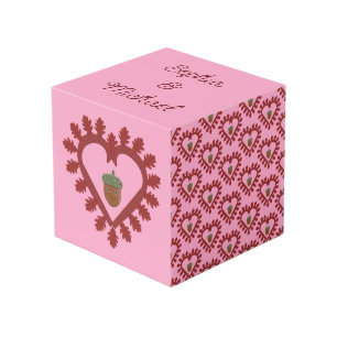 Valentines Day Love Heart Acorn Custom Names Cube