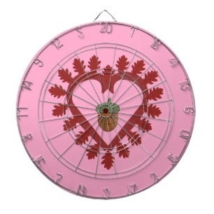 Valentines Day Love Heart Acorn Dartboard