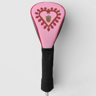 Valentines Day Love Heart Acorn Golf Head Cover