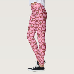 Valentines Day Love Heart Acorn Leggings
