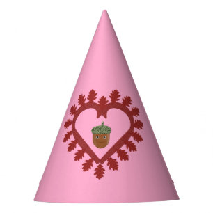 Valentines Day Love Heart Acorn Party Hat