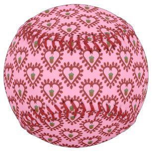 Valentines Day Love Heart Acorn Patterned Softball