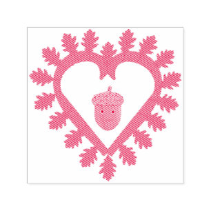Valentines Day Love Heart Acorn Self-inking Stamp