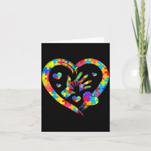 Valentines Day Love Heart Autism Awareness Puzzle  Card