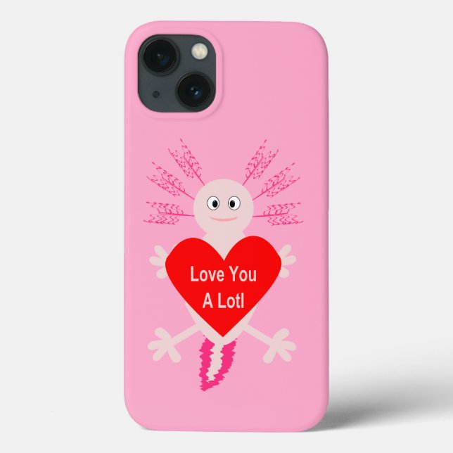 Valentines Day Love Heart Axolotl Case-Mate iPhone Case (Back)