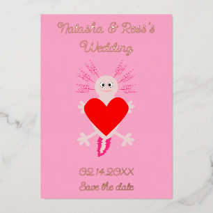 Valentines Day Love Heart Axolotl Custom Wedding