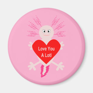 Valentines Day Love Heart Axolotl Magnet
