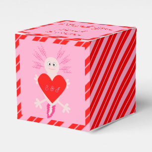 Valentines Day Love Heart Axolotl Wedding Custom Favour Box