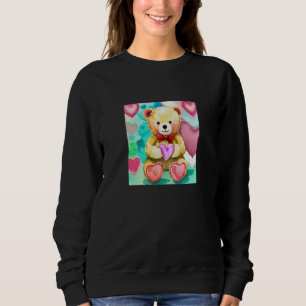 Valentine's Day Love Heart Bear Teddy Girlfriend F Sweatshirt