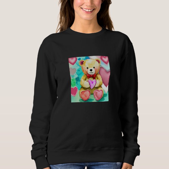 Valentine's Day Love Heart Bear Teddy Girlfriend F Sweatshirt (Front)