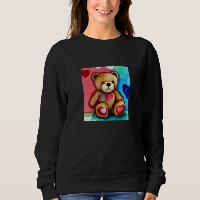 Valentine's Day Love Heart Bear Teddy Girlfriend F Sweatshirt (Front)