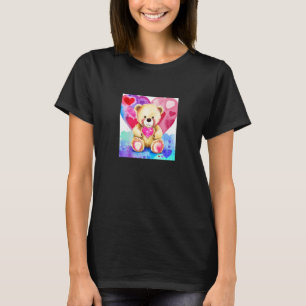 Valentine's Day Love Heart Bear Teddy Girlfriend F T-Shirt