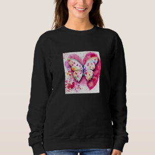 Valentine's Day Love Heart Butterfly Girlfriend Fi Sweatshirt